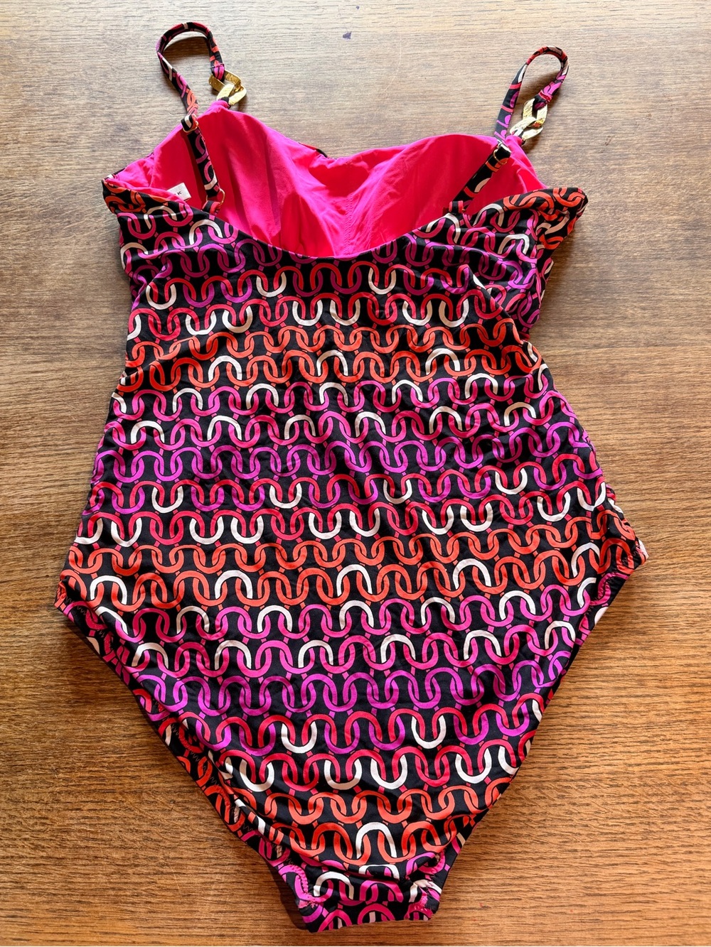 Trina Turk Pink & Orange Patterned One-Piece Swimsuit - Picture 4 of 10